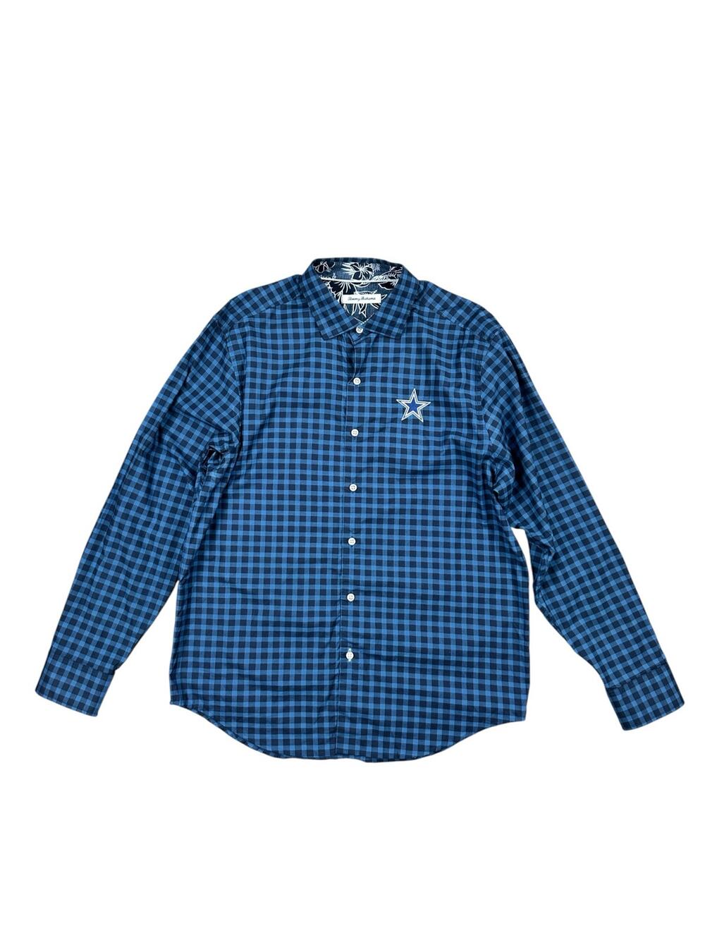 Tommy Bahama Dallas Cowboys Pacific Check Long Sleeve Button Down — Size Medium